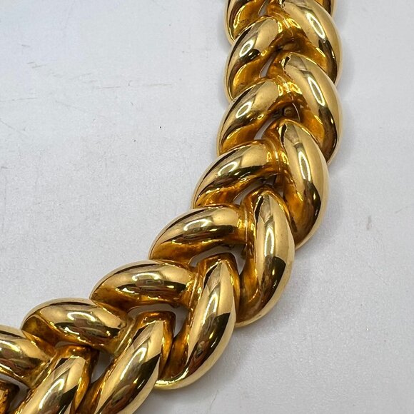 Avon Heavy Gold Braid Link Collar Necklace - Picture 3 of 4